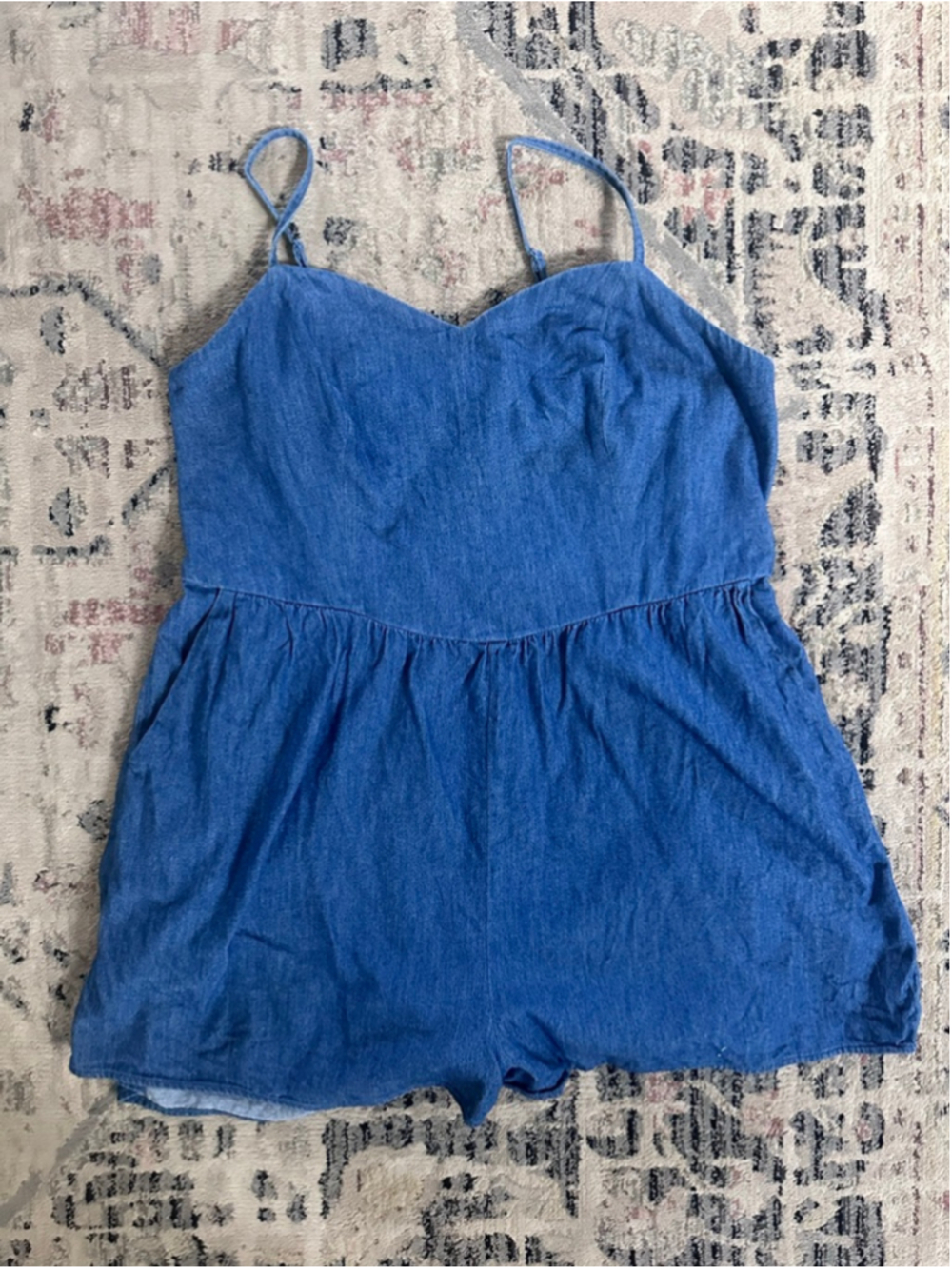 Women's Old Navy Blue Denim Romper XXL
